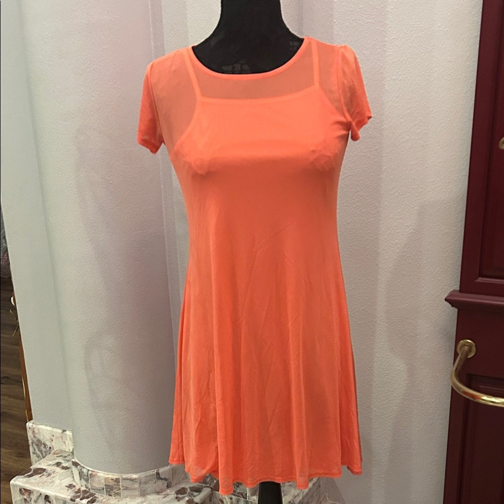 Melon/Orange Short Sleeve Dress